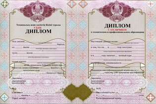 Казахский диплом Техникума (красный с отличием) 1998-2025г. в Первоуральске